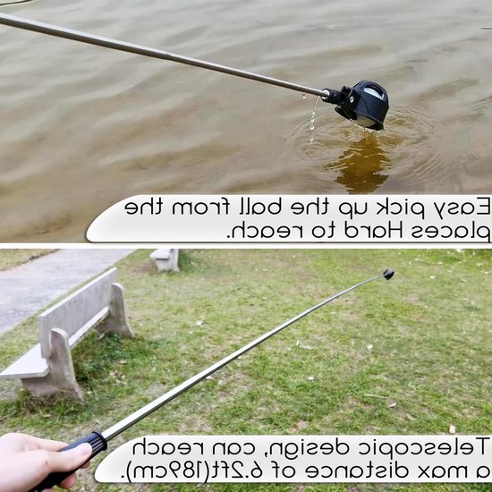 Verstelbare Golfbal Retriever met Stalen Schacht en Plastic Handvat - 1,89 Meter Lang voor Gemakkelijk Herstellen van Verloren Golfballen — afbeelding 3