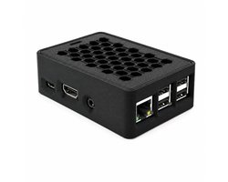 Behuizing Geschikt voor Raspberry Pi 4 Model B / 4B+ – Ventilatie Case met Honeycomb Design – Mini Computer Behuizing – Zwart
