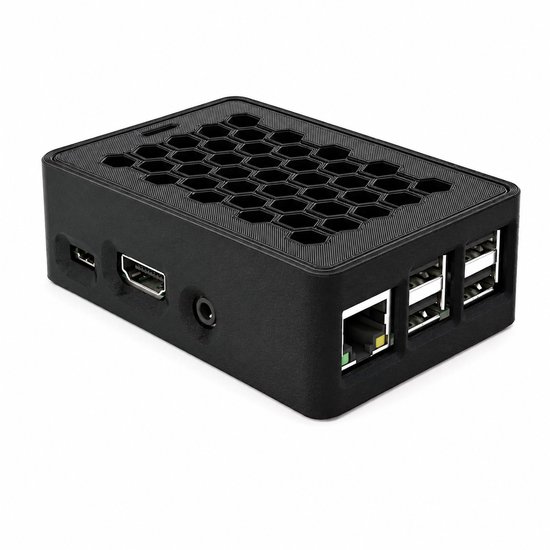 Raspberry Pi 4 Model B/B+ Behuizing - Beschermhoes Voor Raspberry Pi 4B En 4B+ - Ventilatie Case Met Honeycomb Design - Compacte Mini Computer Behuizing Voor Media Center Retro Gam