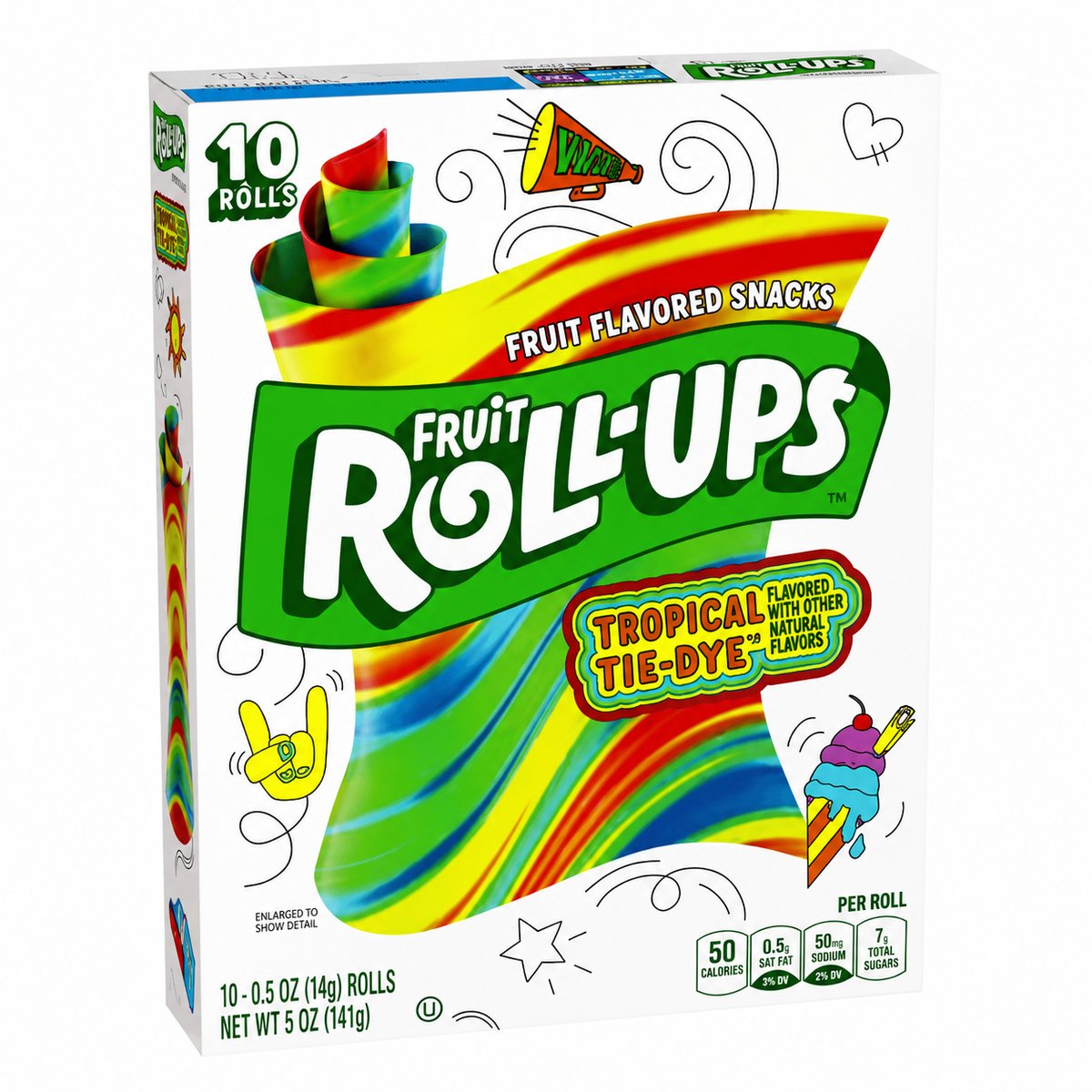Fruit Roll-Ups Tropical Tie-Dye 10 Rolls