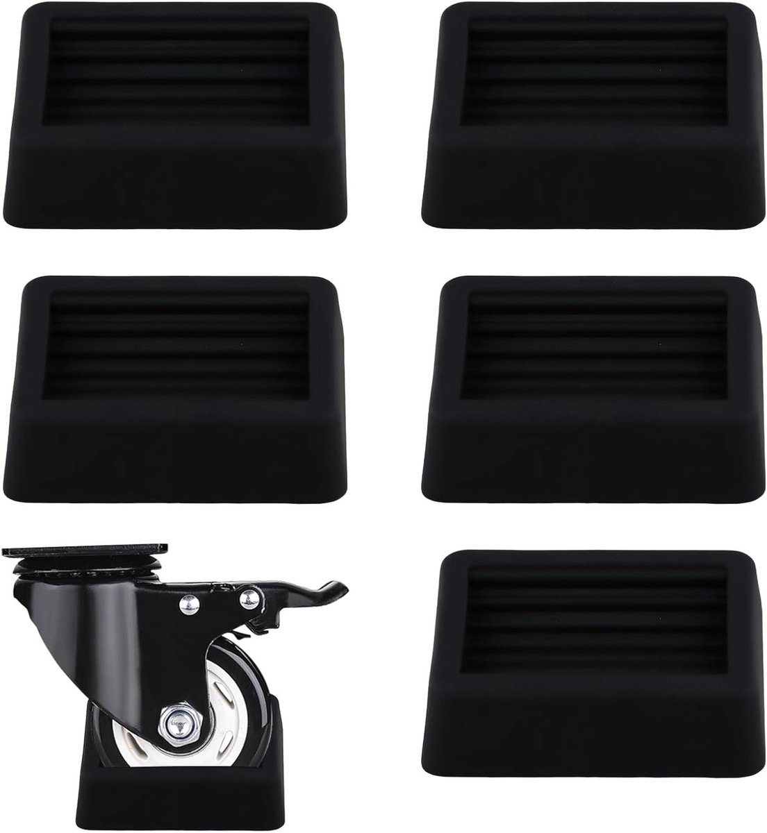 Meubels wielen set van 4, antislip stoppers, piano verstelbare wielen, vloerbescherming, stille wielen voor meubels