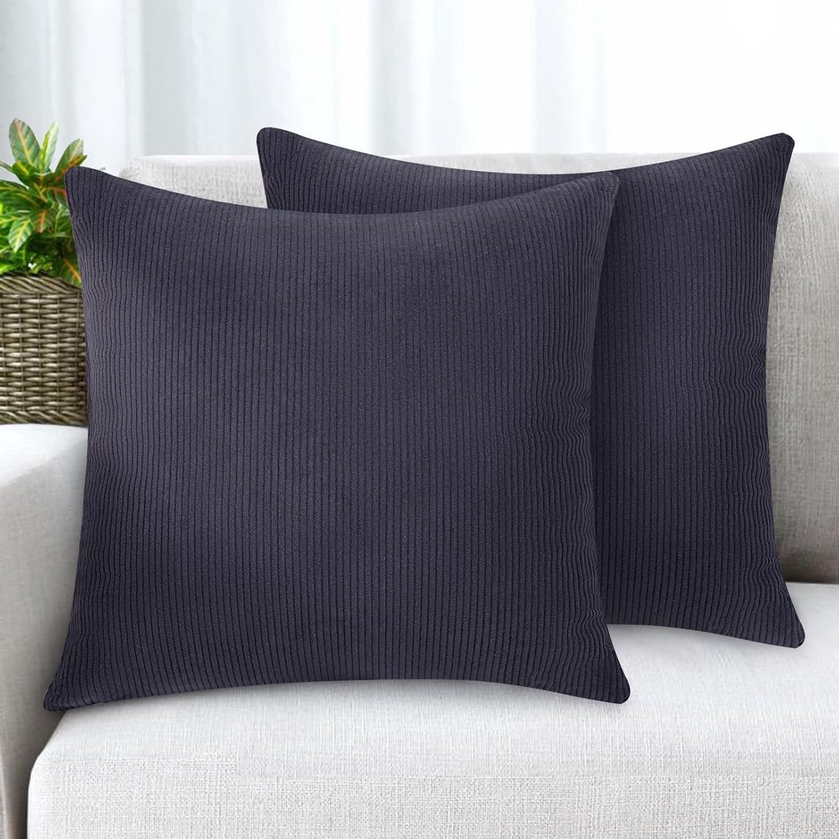 Corduroy Kussenhoes 45 x 45 cm, Zachte Decoratieve Kussenhoezen voor Bank en Slaapkamer, Kerst Kussens, Luxe Kussens voor Woonkamer
