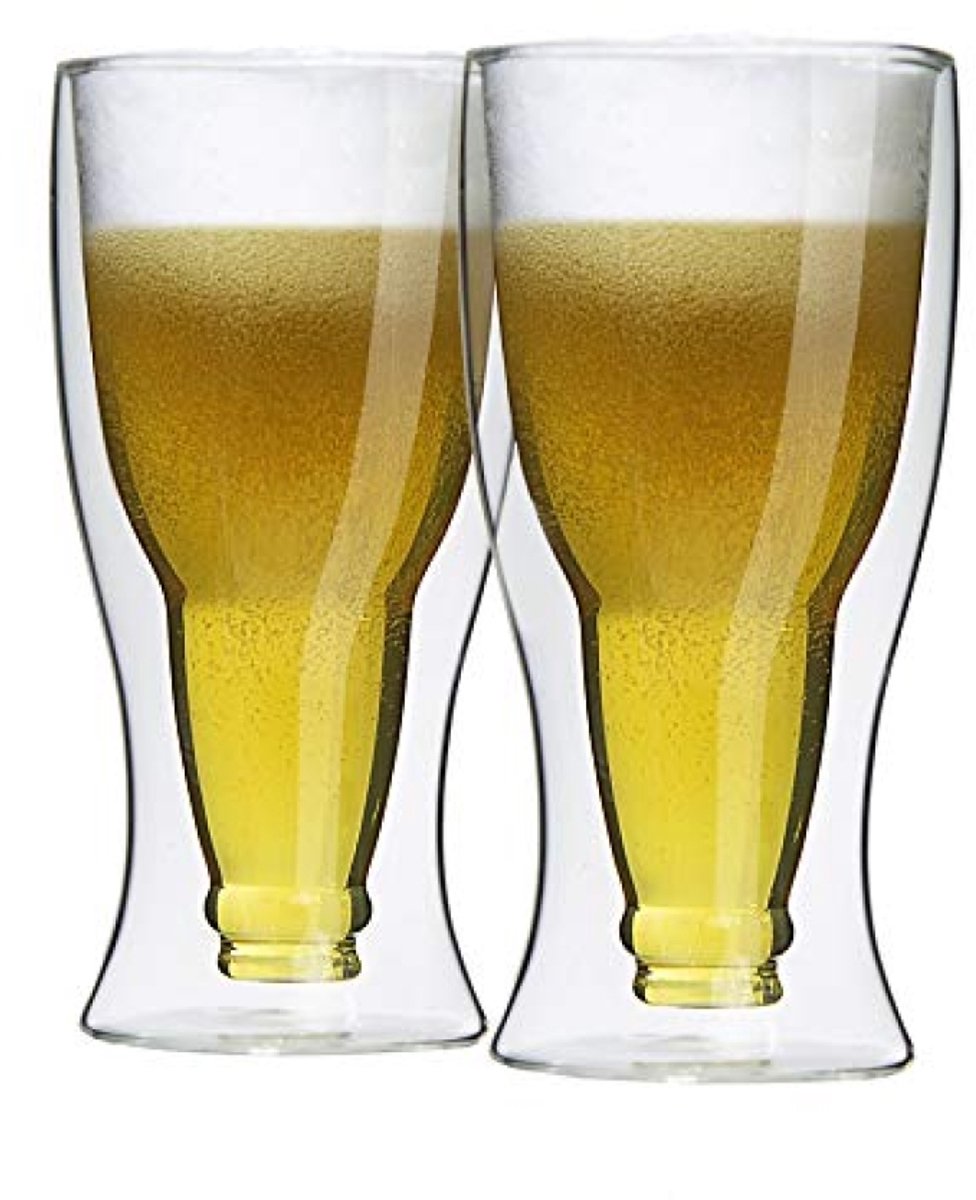 Dubbelwandige thermobierglazen - Set van 2 - Borosilicaatglas - 350 ml
