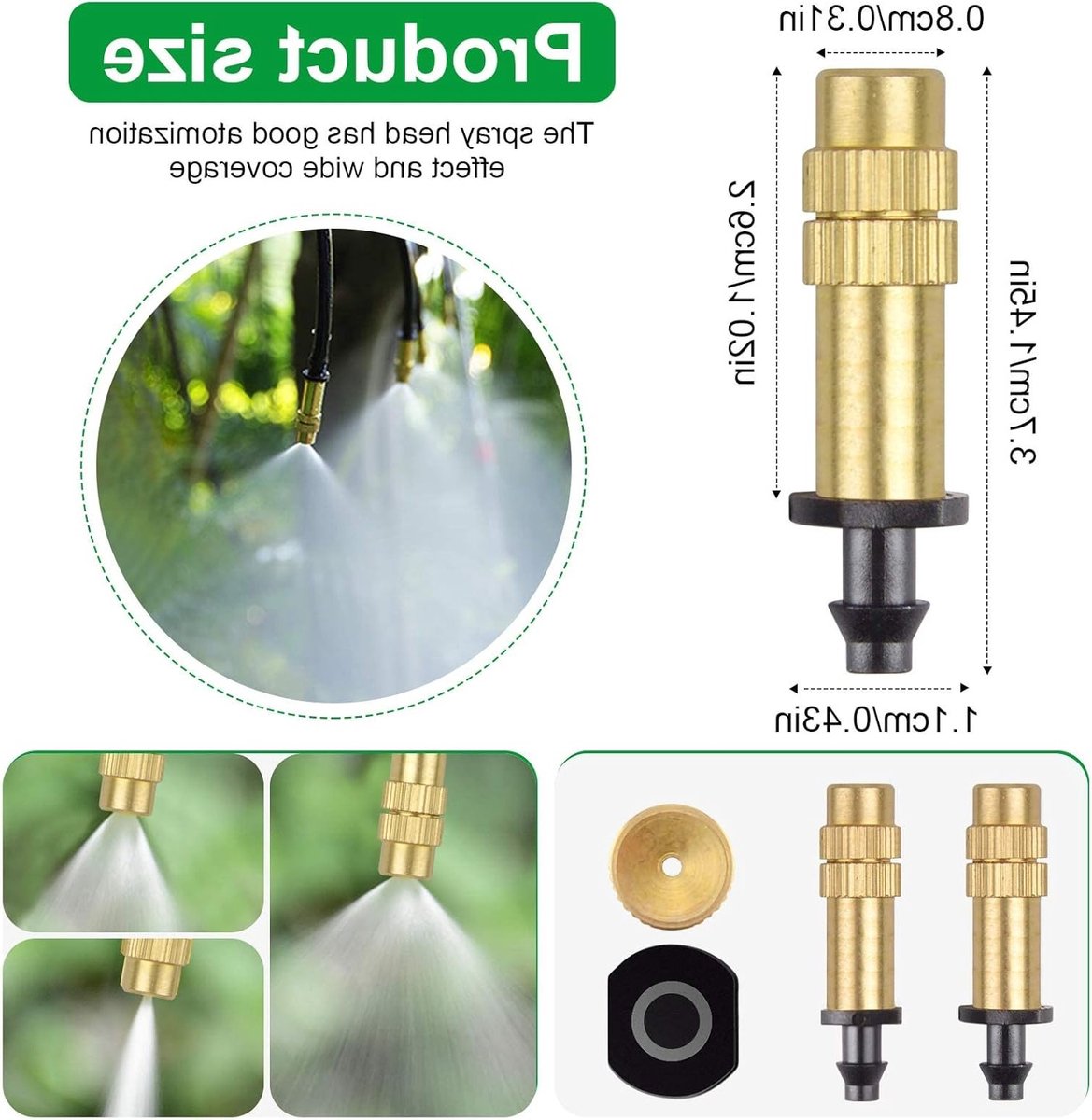 30 Stuks Verstelbare Koperen Mistdoppen voor Drip Irrigatie, Micro Sprinklers voor Tuin en Groenten