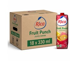 Rica Fruit Punch Juice Drink 18 x 330 ml Multipack Doosverpakking – Verfrissende Tropische Vruchtensapdrank met Vitamine C
