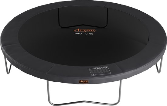 Avyna Trampoline Ø430 cm – Grijs – Rond Opbouwmodel – Groot Formaat – Zonder Veiligheidsnet – Luxe Trampoline – HD Plus Uitvoering