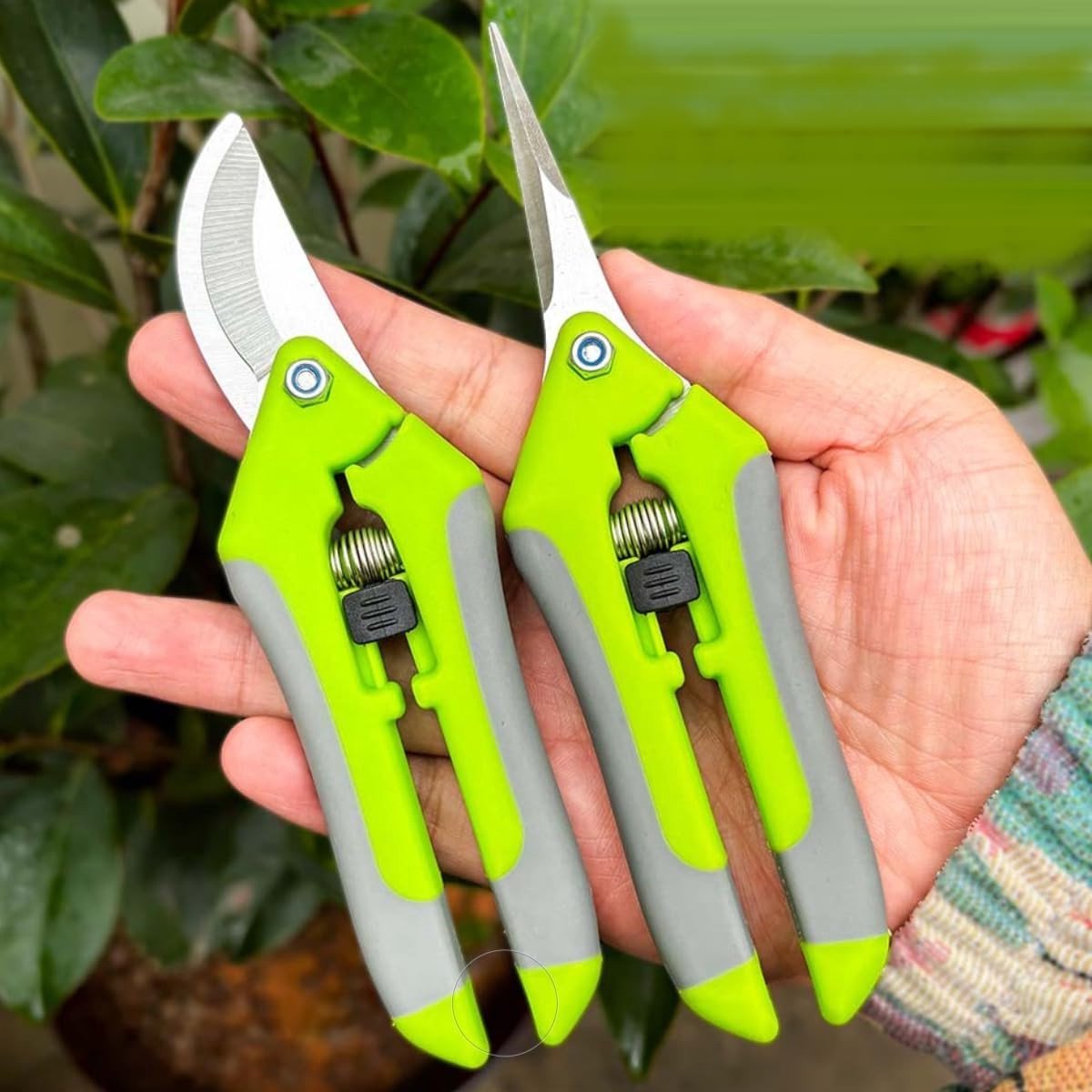 Set van 2 Tuinscharen van RVS, Rozen- en Bloemscharen voor Takken, Planten en Oogsten
