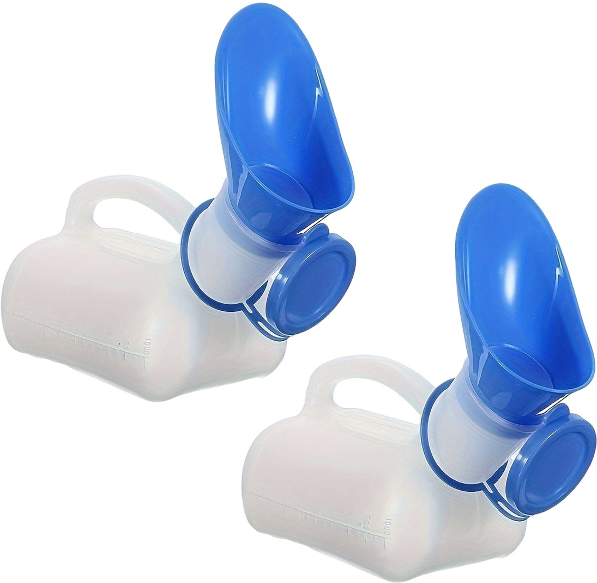 Cuhostki - 2Pcs Universeel Urinoir - PE Kunststof - Wit - 1000ML/1200ML - Thuis & Onderweg Gebruik