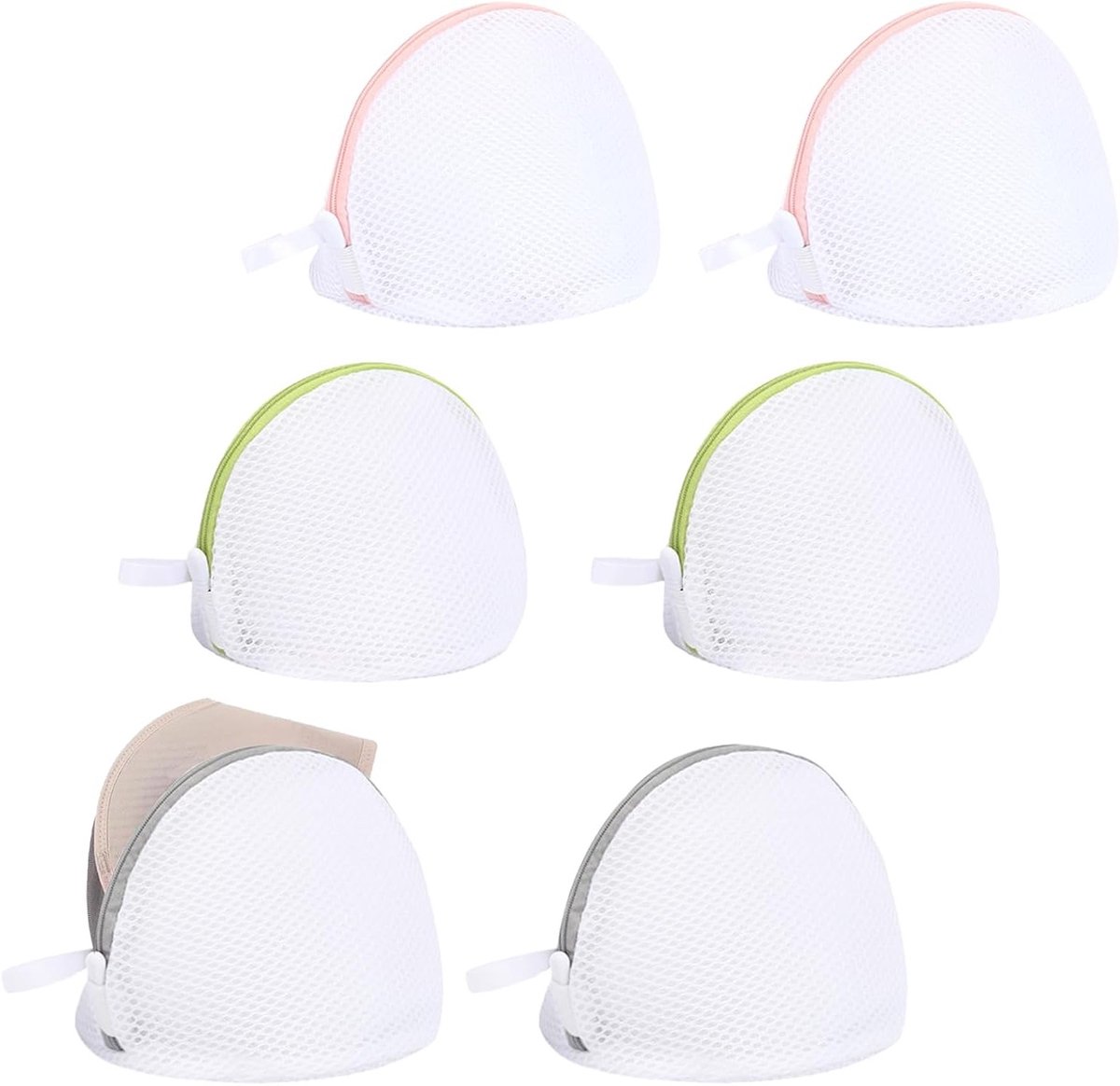 Set van 6 Wasnetten voor Bh's en Ondergoed, Bescherming voor Lingerie in de Wasmachine, Vermindert Beschadiging van Intieme Kleding