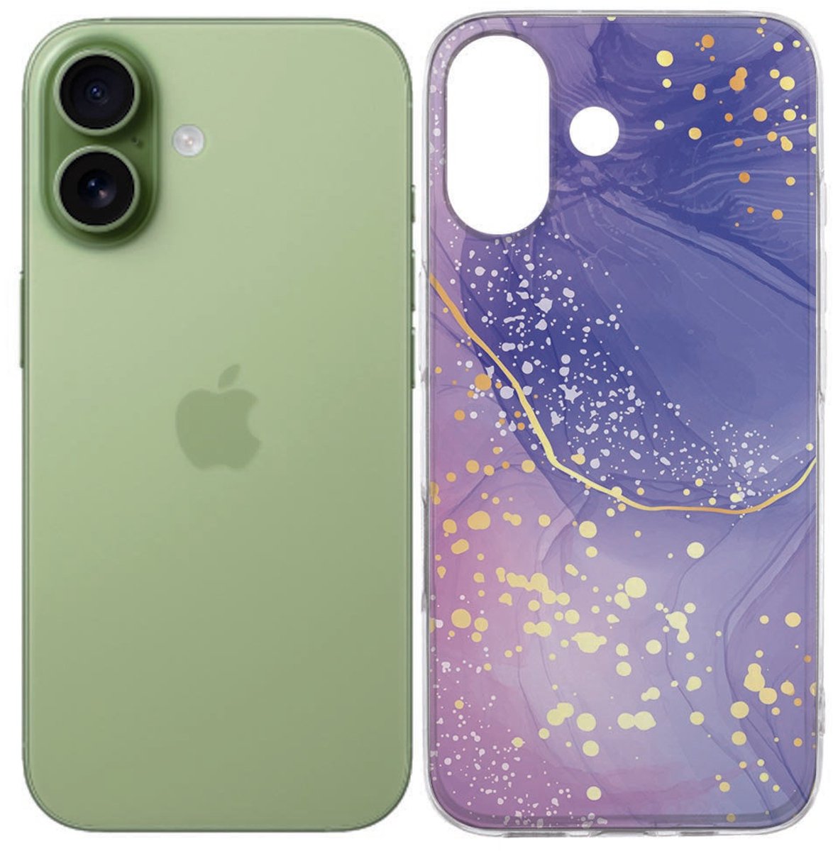Hoesje Apple iPhone 17 Watercolor Paars – Softcase TPU