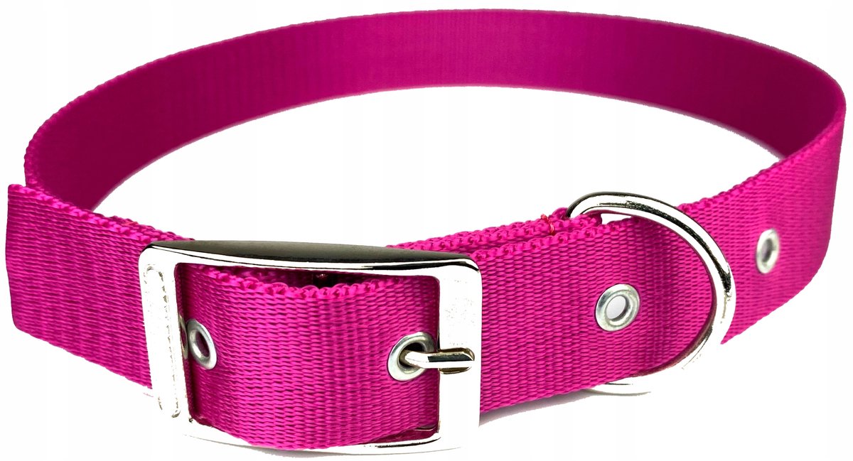 Verstelbare Hondenlijn 120-200 cm, 30 mm breed, Fuksia
