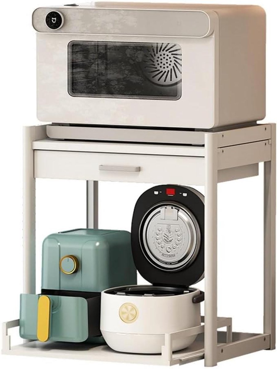 Magnetron Rek - Keuken Organizer - Keuken Opbergen - Uittrekbare Lade - 55cm Breed - Wit