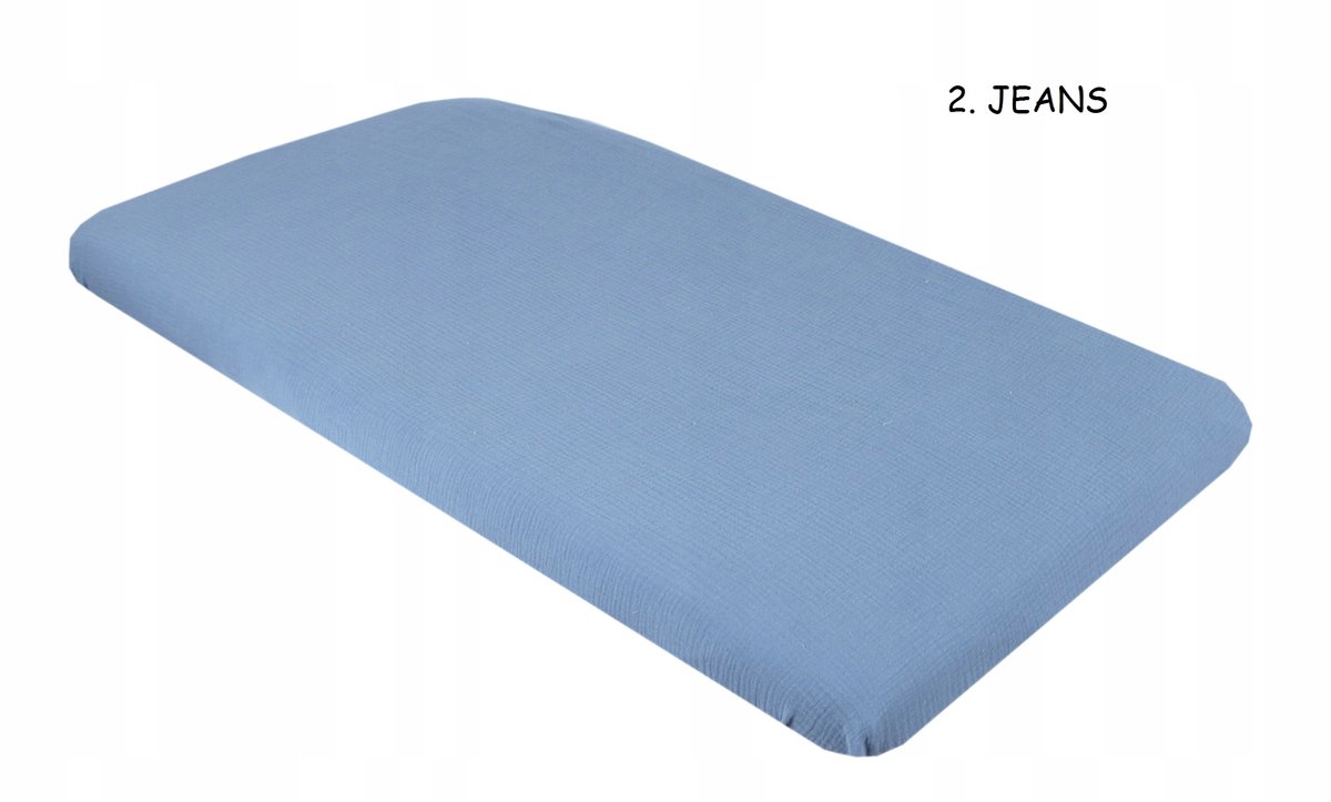 BabyLux Mousseline Hoeslaken met Elastiek 70x140cm - Jeans Kleur