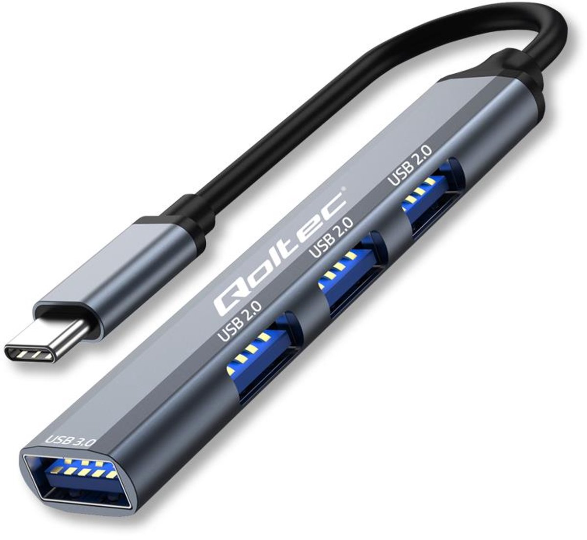 Qoltec Hub Adapter Usb-C 3 1 Adapter Voor Laptop Telefoon Usb 3 0 3X Usb
