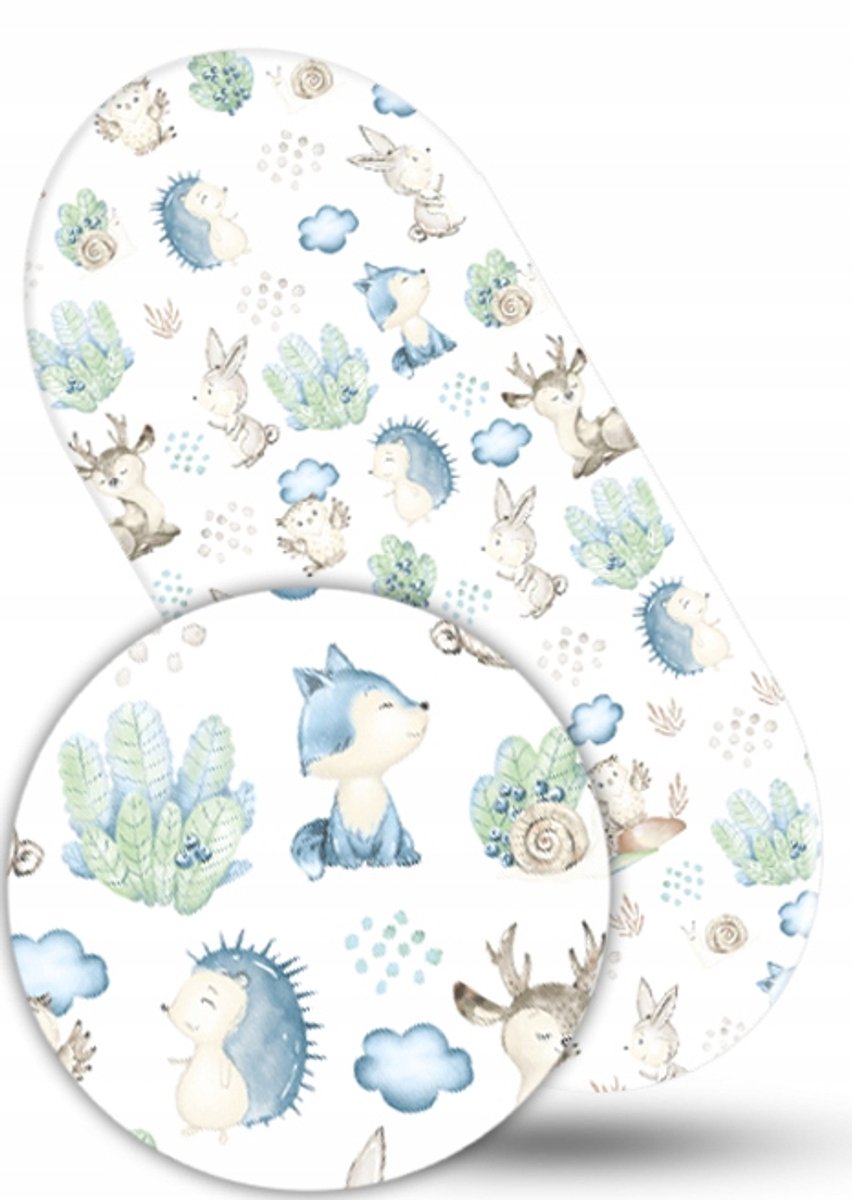 Babymam Kinderwagenbak Laken 38x80cm Katoen met Elastiek - Wolf