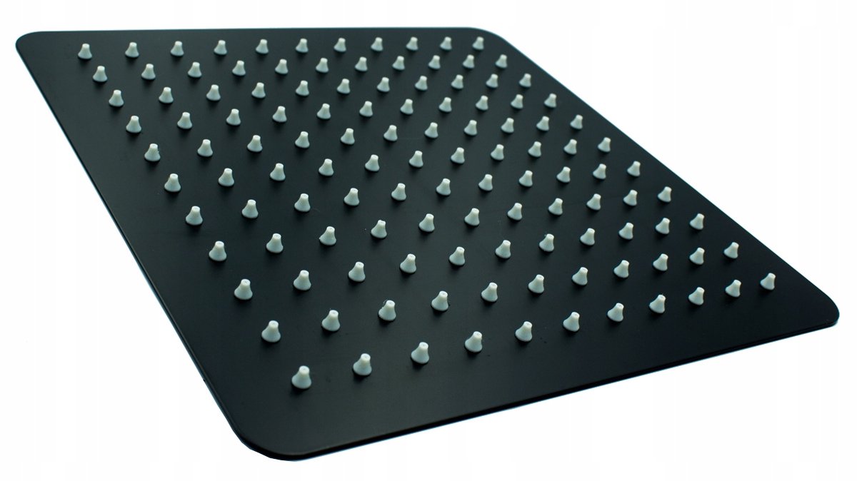 Douchekop Vierkant 20cm Zwart Slim - RVS