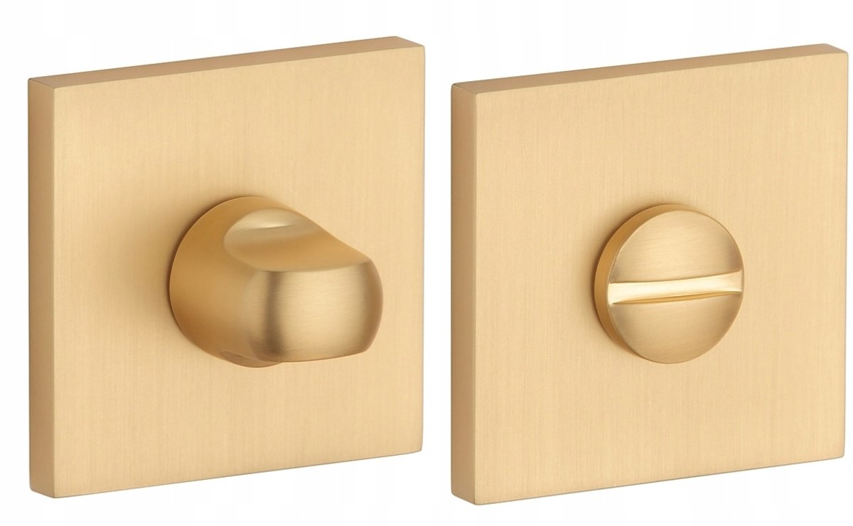 Rozeta STILE Q SLIM 7MM Goud Mat WC 4x4 - Vierkante Deurkruk Rozet