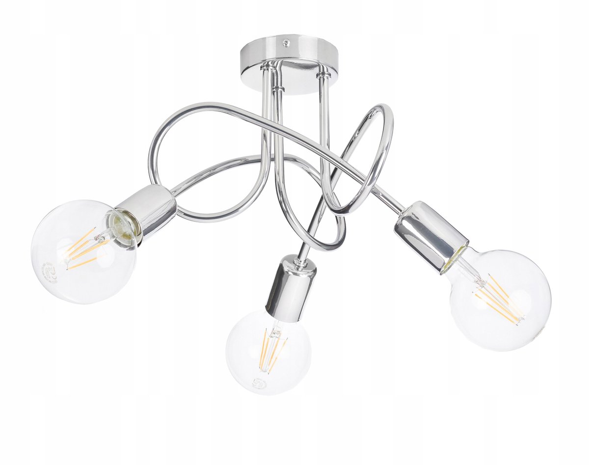 Loft Plafondlamp met 3xE27 Fitting - Chroom