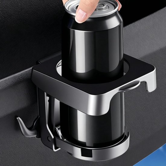 Auto Bidonhouder - Drinkstandaard Auto - Veilig Dranken Vervoeren - Antislip Multifunctioneel - 12.2 x 11.1 cm - Zwart — afbeelding 3