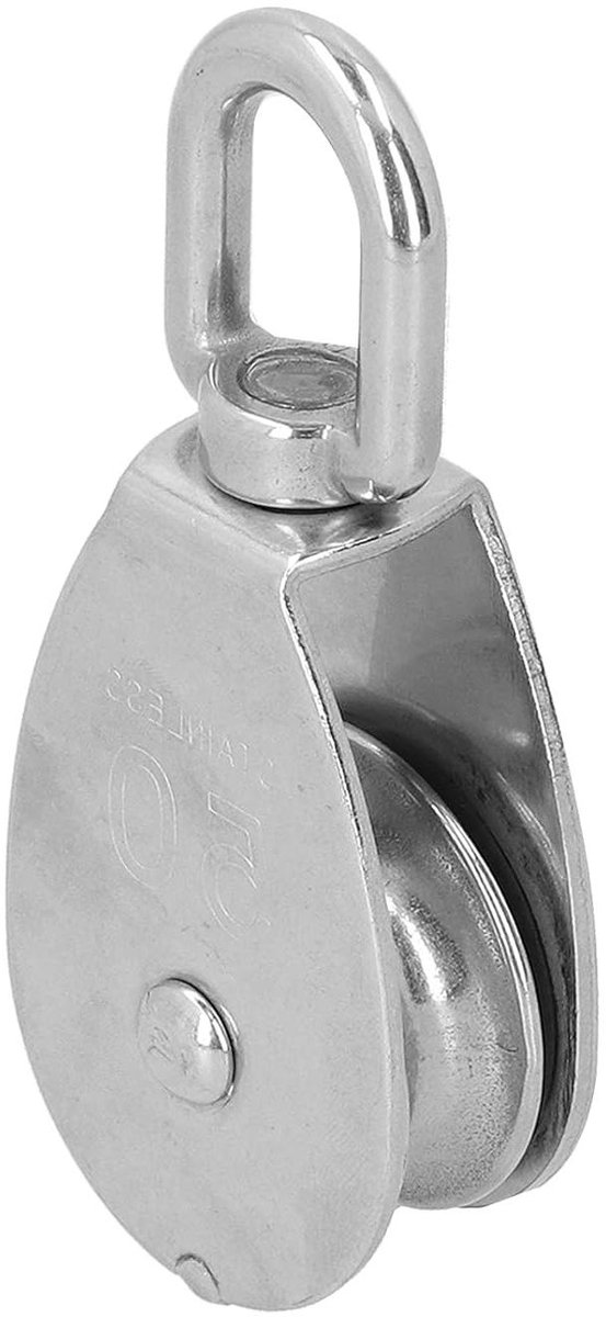 Enkele Hefkatrol - Roestvrij Staal - Zwaar Tillen - 360 Graden Rotatie - 50 Mm - Zilver