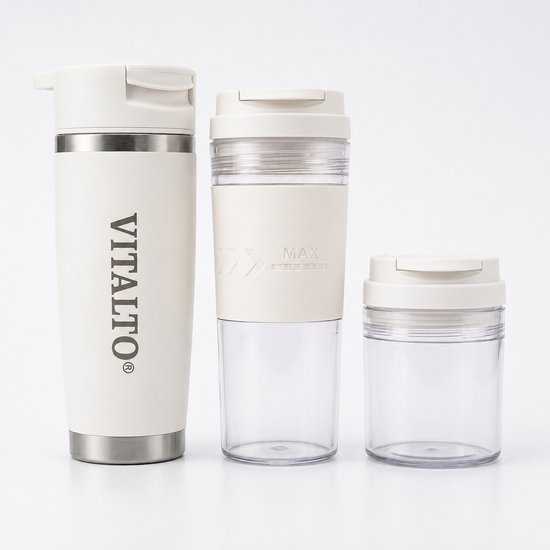 VITALTO - Draagbare Blender - Portable Blender - Blender To Go - Smoothie maker - BPA vrij - 700ML-USB-C Oplaadbaar- Wit van VITALTO — afbeelding 2