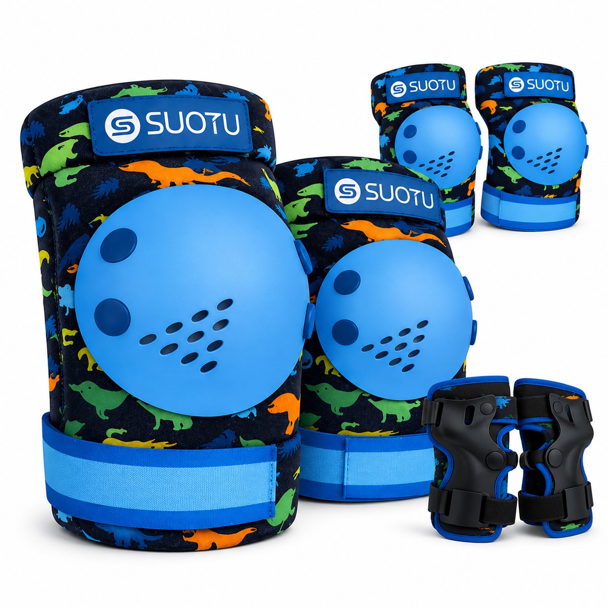 Suotu Skate Beschermset Kinderen Skate bescherming Skeeler Beschermset Dinosaur
