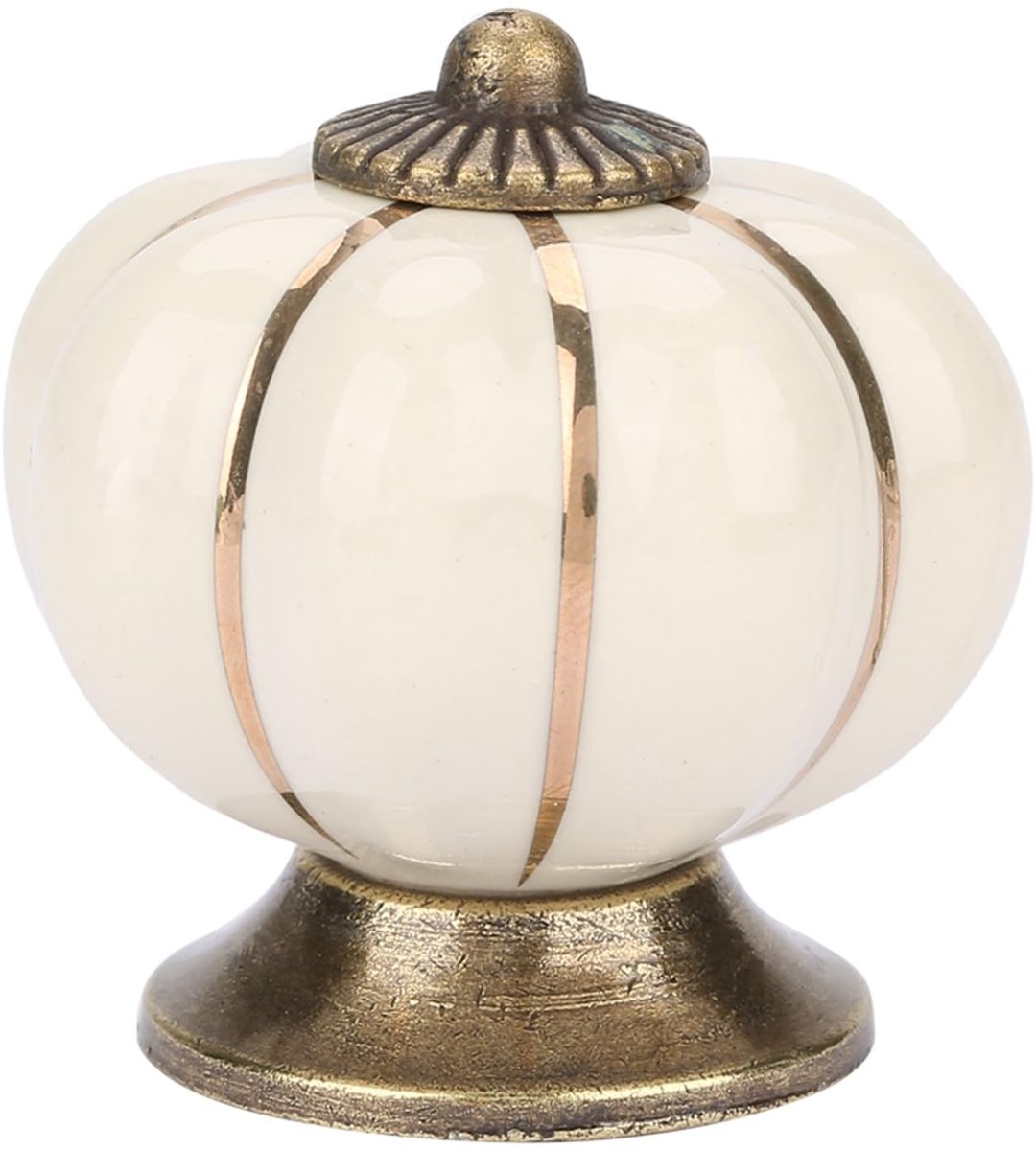 VLEMICO- Knoppen Vintage Pompoen - Kastknoppen - Handgreep - Meubelknop - Knoppen voor Kleding - Duurzaam Keramiek - Kastknop