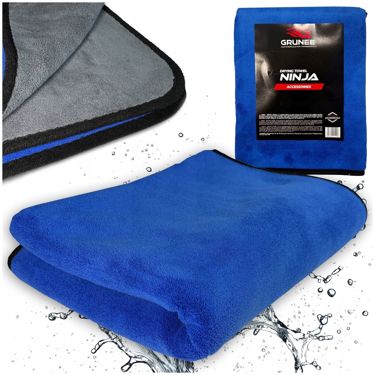 GRUNEE NINJA XL Autodroogdoek Microvezel 90x60cm 800 GSM