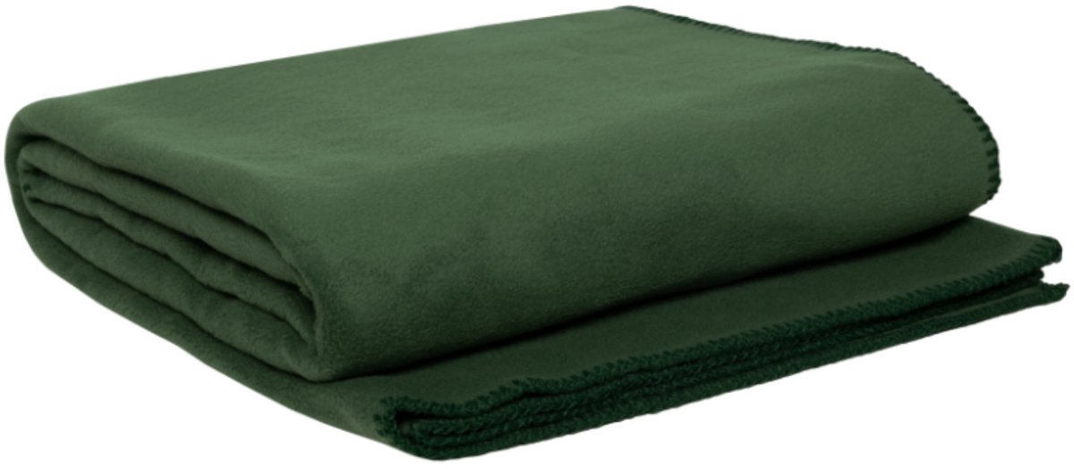 WOOOL® Plaid - Fleece LUX (Forest Green) - 145×200cm