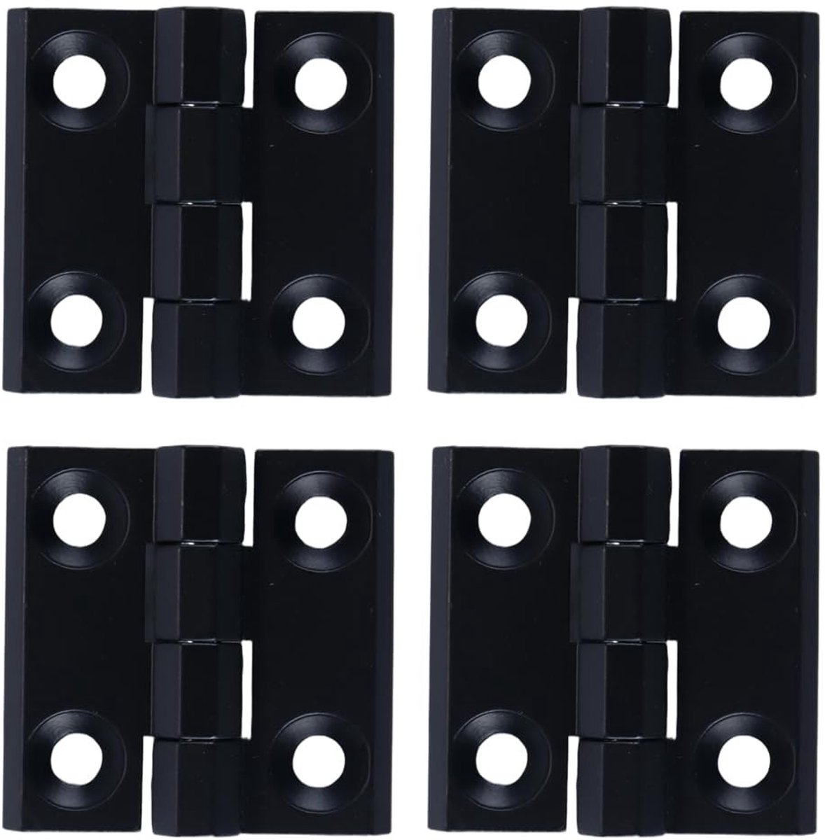 VLEMICO- Scharnieren Zwart 4 Stuks - Deur Scharnieren - Kleine Scharnieren - Zinklegering/Aluminium - Duurzaam Roestvrij Staal - 50x50mm Afmetingen - Deurscharnier