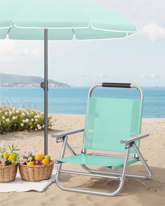 DIMICO - Opvouwbare Strandstoel Verstelbaar met Armleuningen - Stoel - Lichtgewicht Campingstoel Strand Tuin Groen - 4 standen van Dimico — afbeelding 3