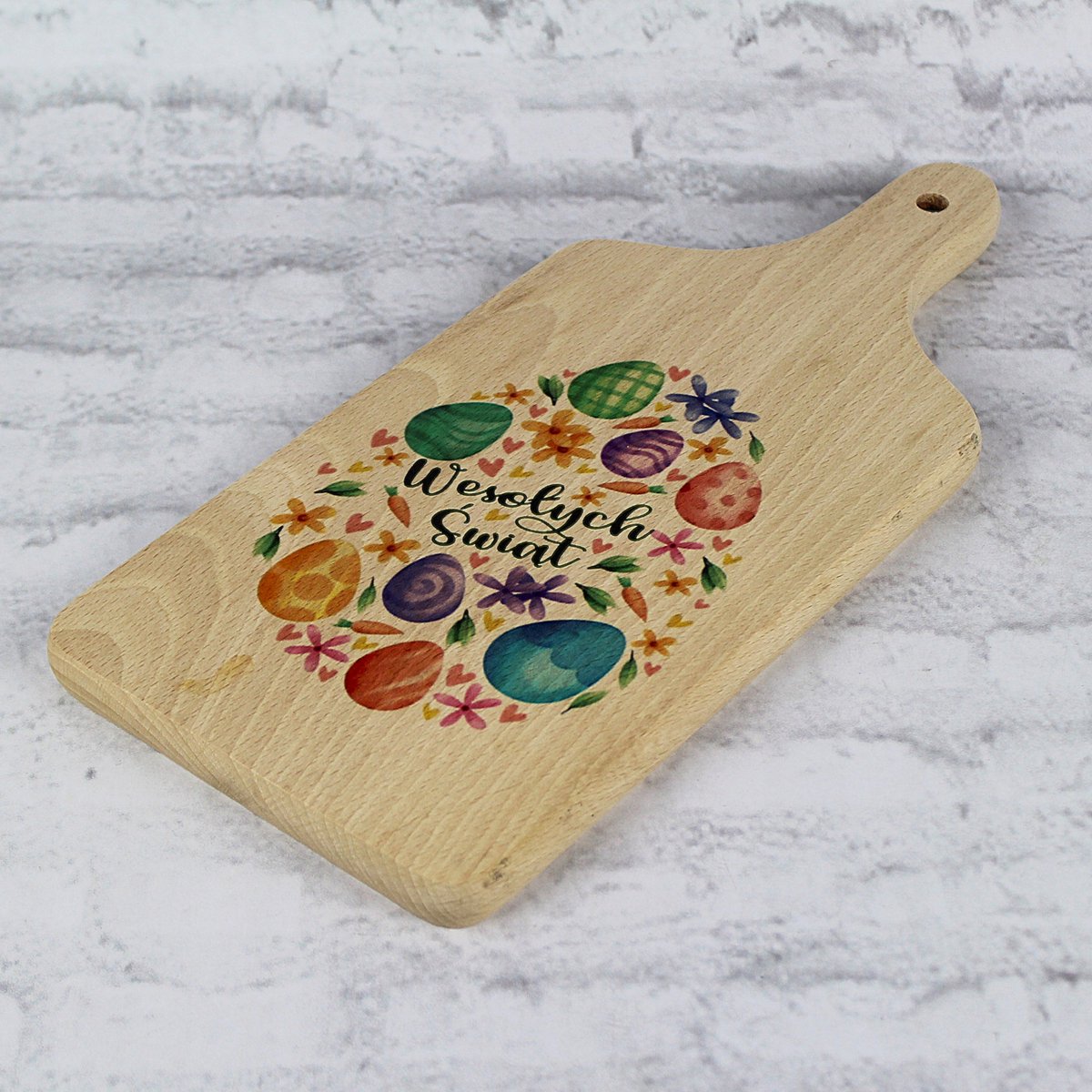 Paas Houten Keukenplank met Vrolijk Pasen Print