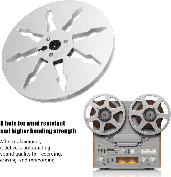 Lege Spoel - Tape Reel - Opnemen Muziek - 8 Gaten Stabiliteit - 7 Inch Diameter - Zilver — afbeelding 5
