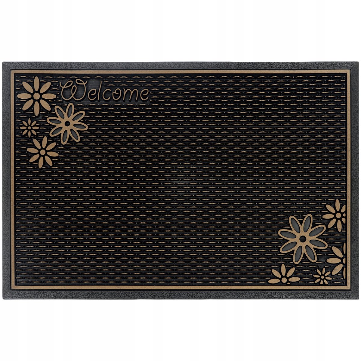 Premium buitenmat deurmat 40x60cm rubber bruin - duurzaam en weerbestendig