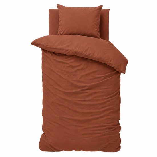 Decoware Dekbedovertrek Uni 140x220 cm - Terra - Katoen - Met Kussensloop - Eenpersoons