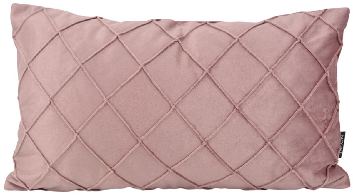 NOVÉE Sierkussen Velvet Cross Oudroze | 30x50 cm | Velvet/Polyester