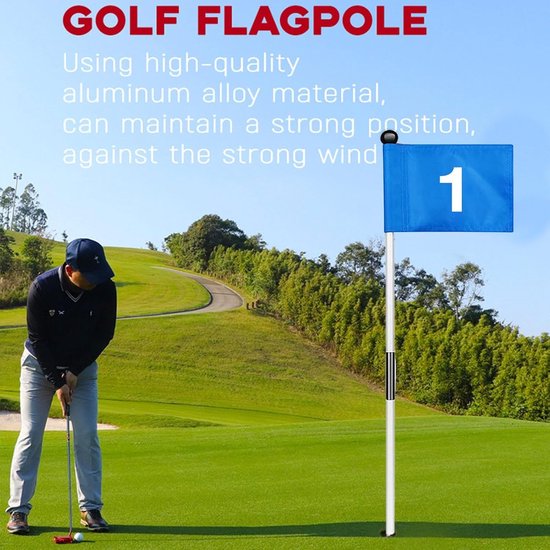 Golf Trainingsset - Oefen Golvlaggen - Putting Oefenen - Weerbestendige Polen - 49 cm - Blauwe Cijfers van GOLF — afbeelding 2