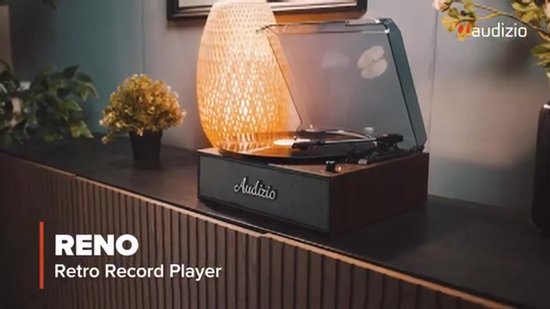Retro platenspeler - Audizio Reno - Bluetooth platenspeler - LP speler met auto-stop - Houtlook