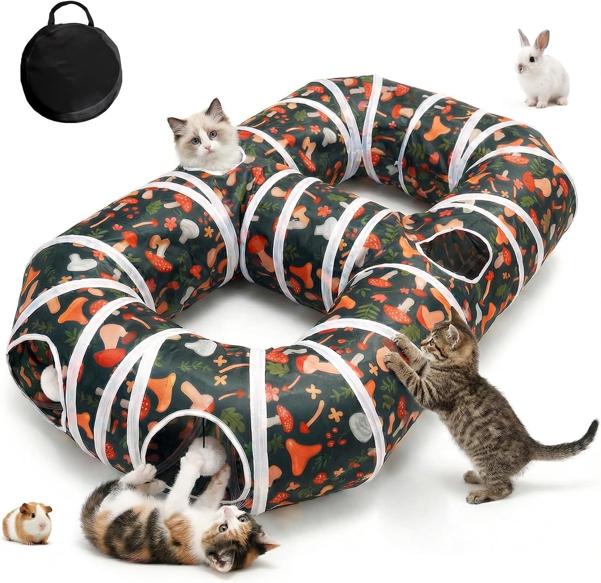 Oneay Kattenspeelgoed, kattentunnel, hondenspeelgoed, speeltunnel, opvouwbaar interactief pop-up doolhofhuisje, speelgoed voor kittens, puppy's, konijnen en kleine honden (8 vormen)