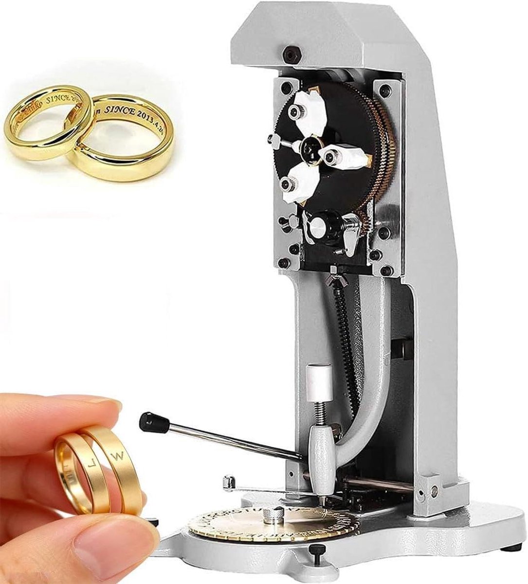 Ring Graveermachine - Sieraden Stempel - Sieraden Personaliseren - Dubbelzijdige Wijzerplaat - 12.7 cm Diameter - Metaal