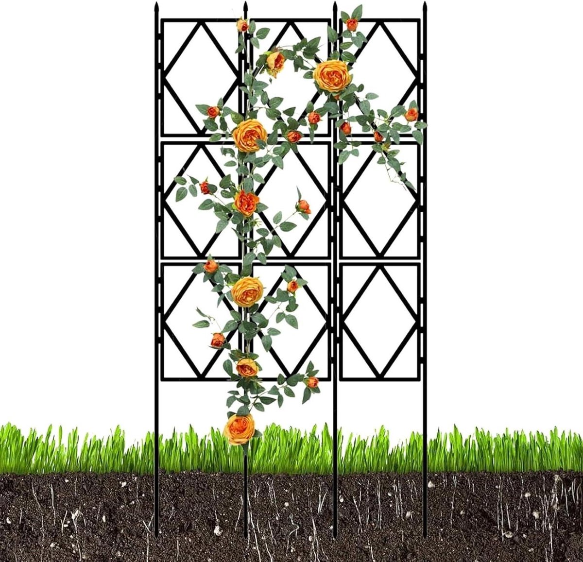Plantenrek - Klimrek - Planten Ondersteunen - Opvouwbaar Ontwerp - 60x120cm - Zwart