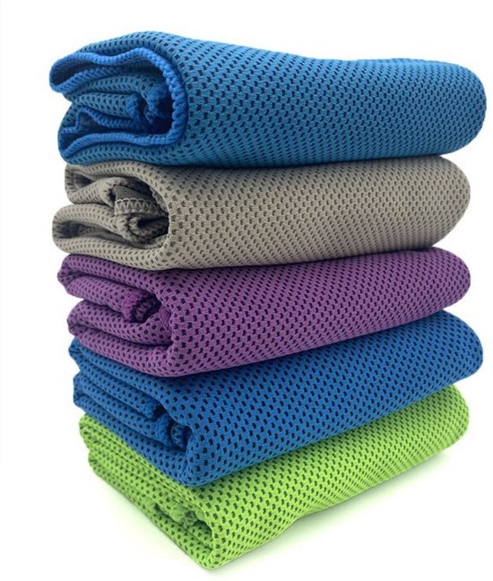Set van 4 handdoeken voor directe verkoeling, ideaal voor sport, yoga, reizen en kamperen, van microvezel voor optimale absorptie. — afbeelding 4