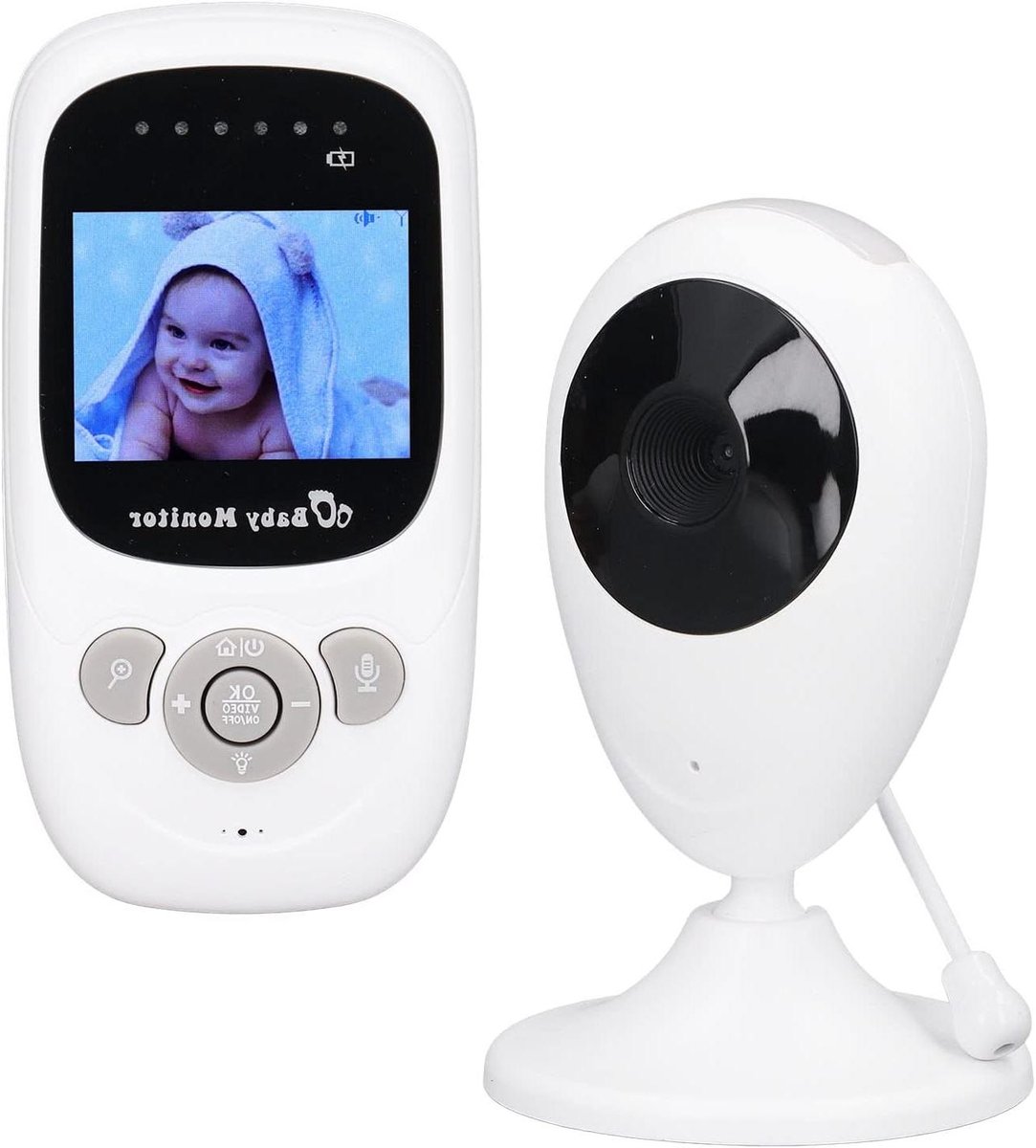 Babyfoon - Babycamera Monitor - Kinderen Bewaken - Tweerichtingscommunicatie - 24 Inch LCD - Wit