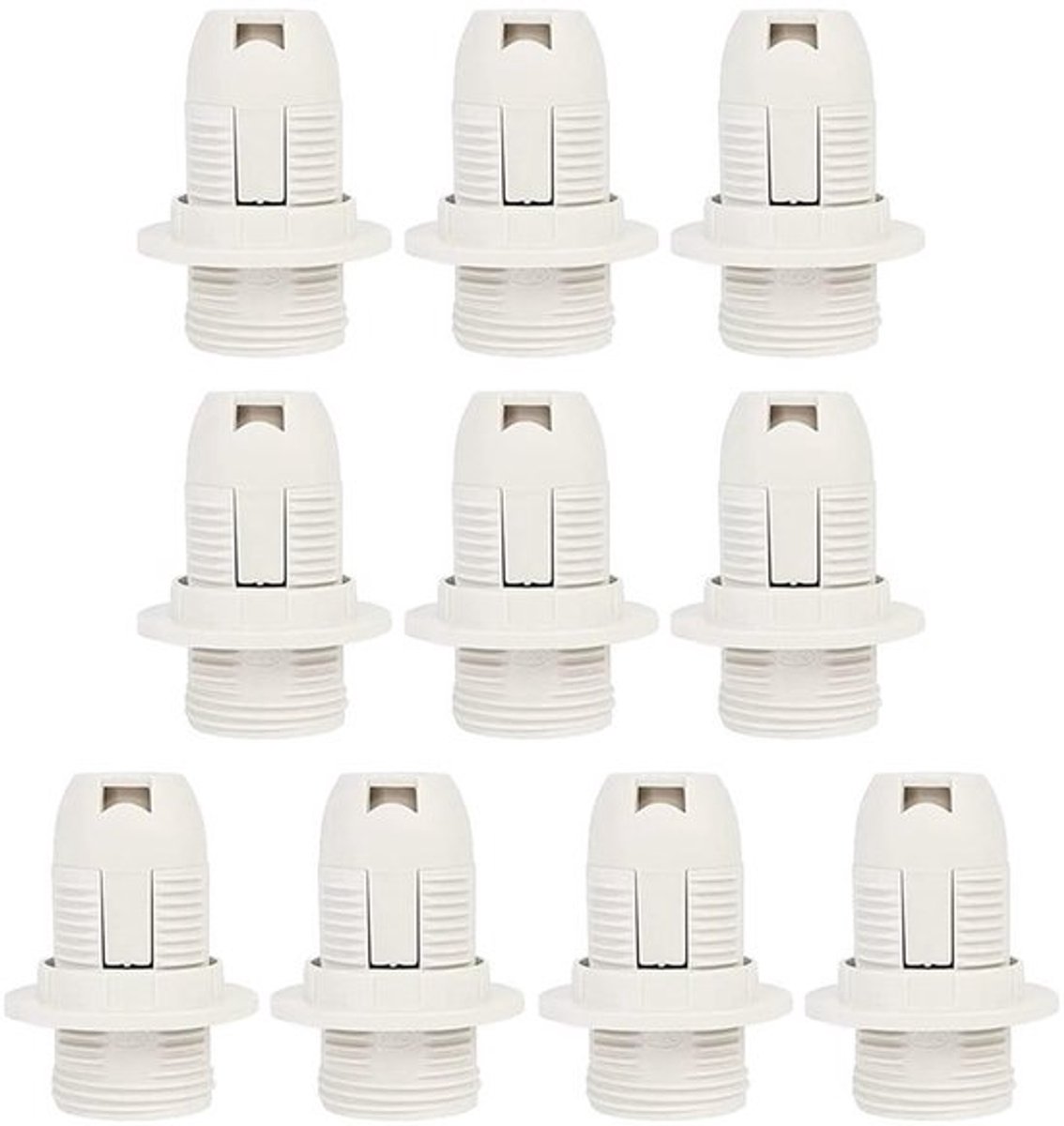 Allecto - E14 Lampenhouder - 10 Stuks - Duurzaam en Compatibel - Wit