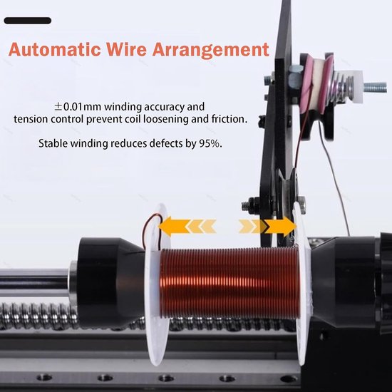 Spoel Wikkelmachine - Draadwikkelaar - Componenten Produceren - Automatische Draaduitlijning - 1200 RPM - Grijs — afbeelding 4