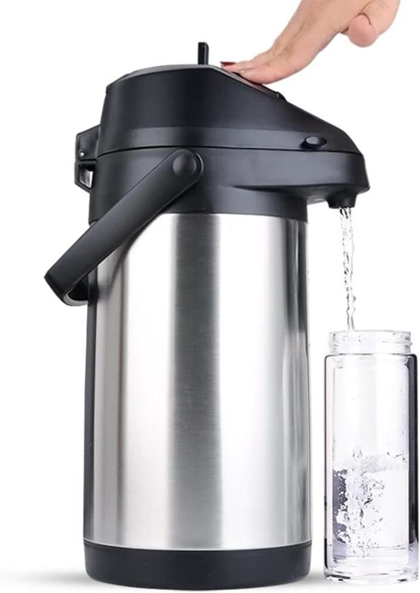 Thermoskan Koffiekaraf - Drankdispenser Thermos - Dranken Warm Houden - Lange Isolatie - 2.5 Liter Capaciteit - Zilver