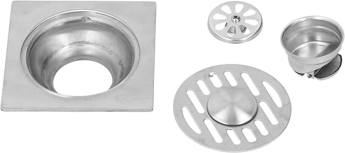 Afvoerputje Zelfsluitend - Vloerzeef Waterslot - Voorkom Geur Overlast - Roestvrij Staal - 3 cm - Zilver