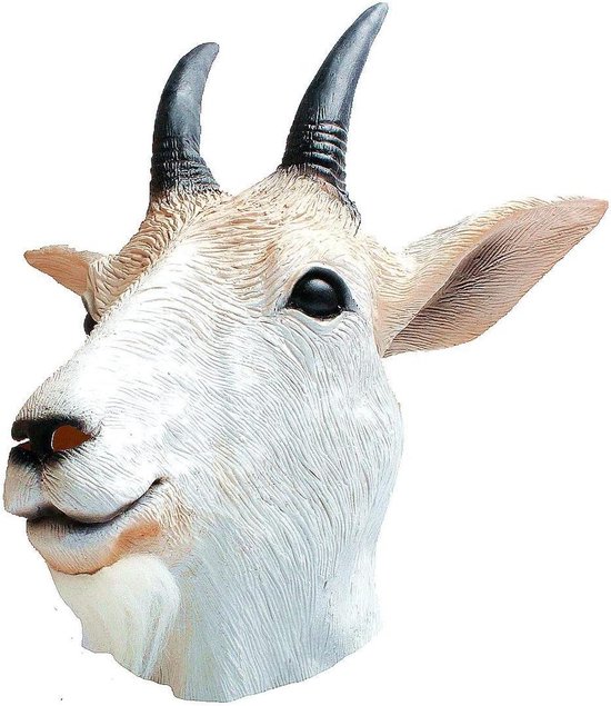 Dierenmasker - Geit Antilope - Feestkostuum - Natuurlijk latex materiaal - 17 x 16 x 29 cm - Bruin