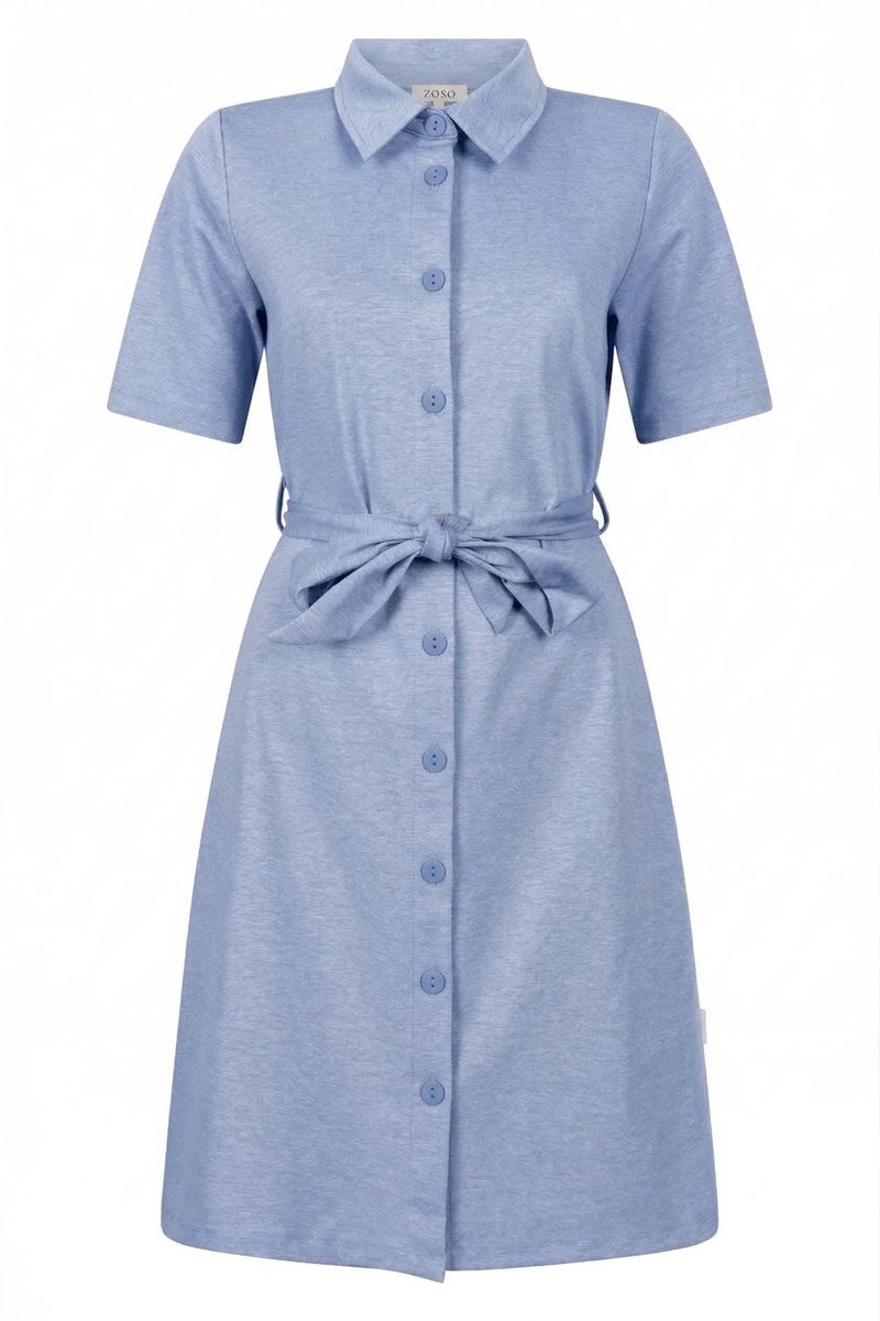 Zoso Jurk Yvon 262 Blue Melange Dames Maat - 3XL