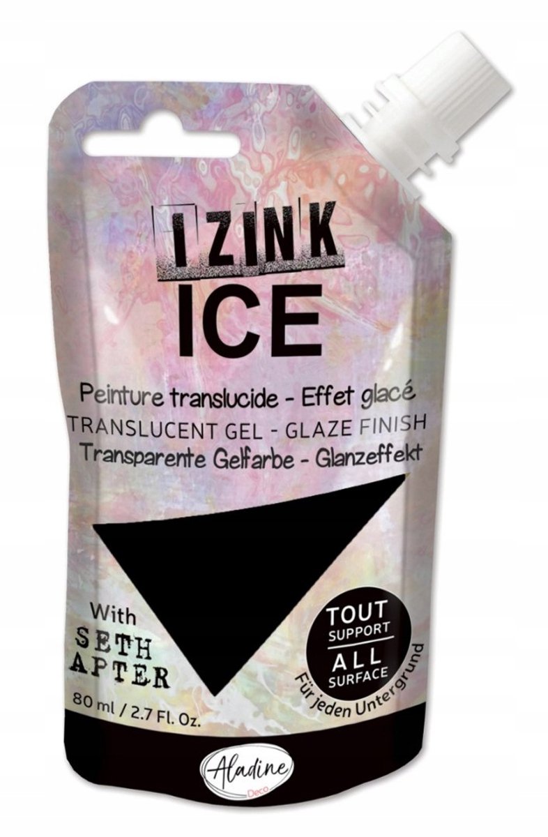 Izink ICE Gelverf Zwart 80 ml - Transparant & Glanzend